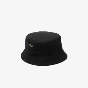 Lacoste Organic Pamuklu Bucket Siyah | RU7681203