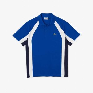 Lacoste Pamuklu Mini-Pique Colorblock Mavi Lacivert Mavi Beyaz | EY2598174
