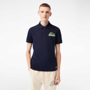 Lacoste Pamuklu Mini-Pique Lacivert Mavi | UJ7268039