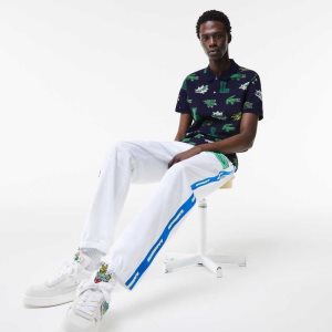 Lacoste Regular Fit Crocodile Print Lacivert Mavi Beyaz | OU7608524