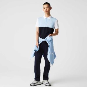 Lacoste Regular Fit Light Nefes Alabilir Colorblock Pique Lacivert Mavi Açık Mavi Beyaz | KA5249731