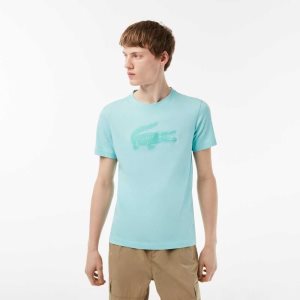 Lacoste SPORT 3D Print Crocodile Nefes Alabilir Jersey Açık Yeşil Yeşil | VN4687159