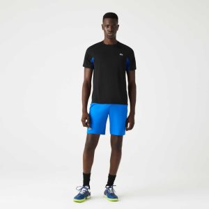 Lacoste SPORT Color-Block Ultra-Dry Pique Tenis Siyah Mavi Siyah | TM6124973