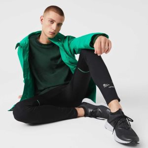 Lacoste SPORT Leggings Siyah Beyaz | DJ6702854