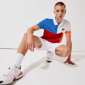 Lacoste SPORT Nefes Alabilir Colorblock Pique Beyaz Mavi Kırmızı Turuncu Siyah | WE3902458