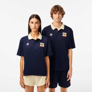 Lacoste SPORT Roland Garros Edition Ultra-Dry Lacivert Mavi Sarı | XS1432750