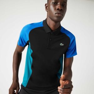 Lacoste SPORT Thermo-Regulating Pique Tenis Siyah Mavi Siyah Yeşil | BV8937560
