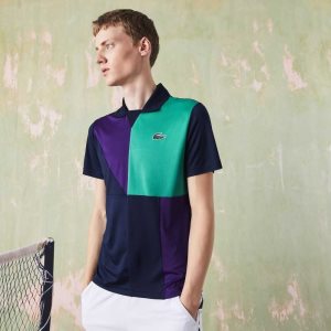 Lacoste SPORT Ultra-Dry Pique Tenis Lacivert Mavi Mor Yeşil | AC3548296
