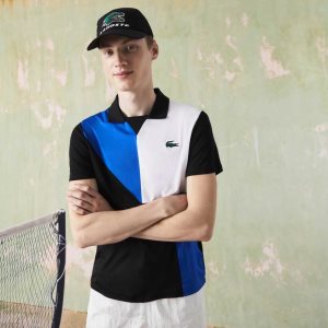 Lacoste SPORT Ultra-Dry Pique Tenis Siyah Mavi Beyaz | EV6895210