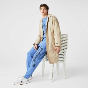 Lacoste Signature And Crocodile Print Pamuklu Fleece Jogging Mavi | PL6829750