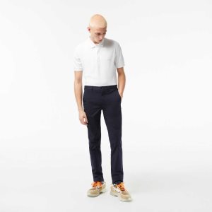 Lacoste Slim Fit Stretch Pamuklu Chinos Lacivert Mavi | AP8472395