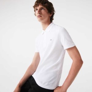Lacoste Slim Fit Stretch Pamuklu Pique Grey Crocodile Beyaz | NY4607215