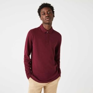 Lacoste Smart Paris long sleeve stretch cotton Bordo | KS7159308