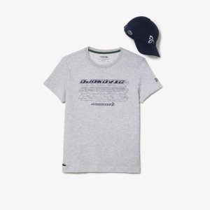 Lacoste Tenis x Novak Djokovic Regular Fit and Cap Pack Gri | PU6507194