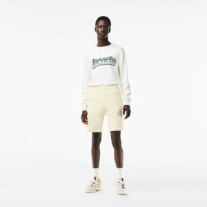Lacoste Unbrushed Organic Pamuklu Fleece Beyaz | ST2975034