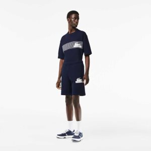 Lacoste Unbrushed Organic Pamuklu Fleece Lacivert Mavi | VC4513907