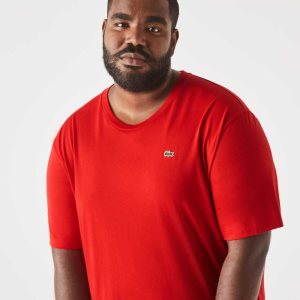 Lacoste Uzun Fit Pima Pamuklu Jersey Kırmızı | UL2095876